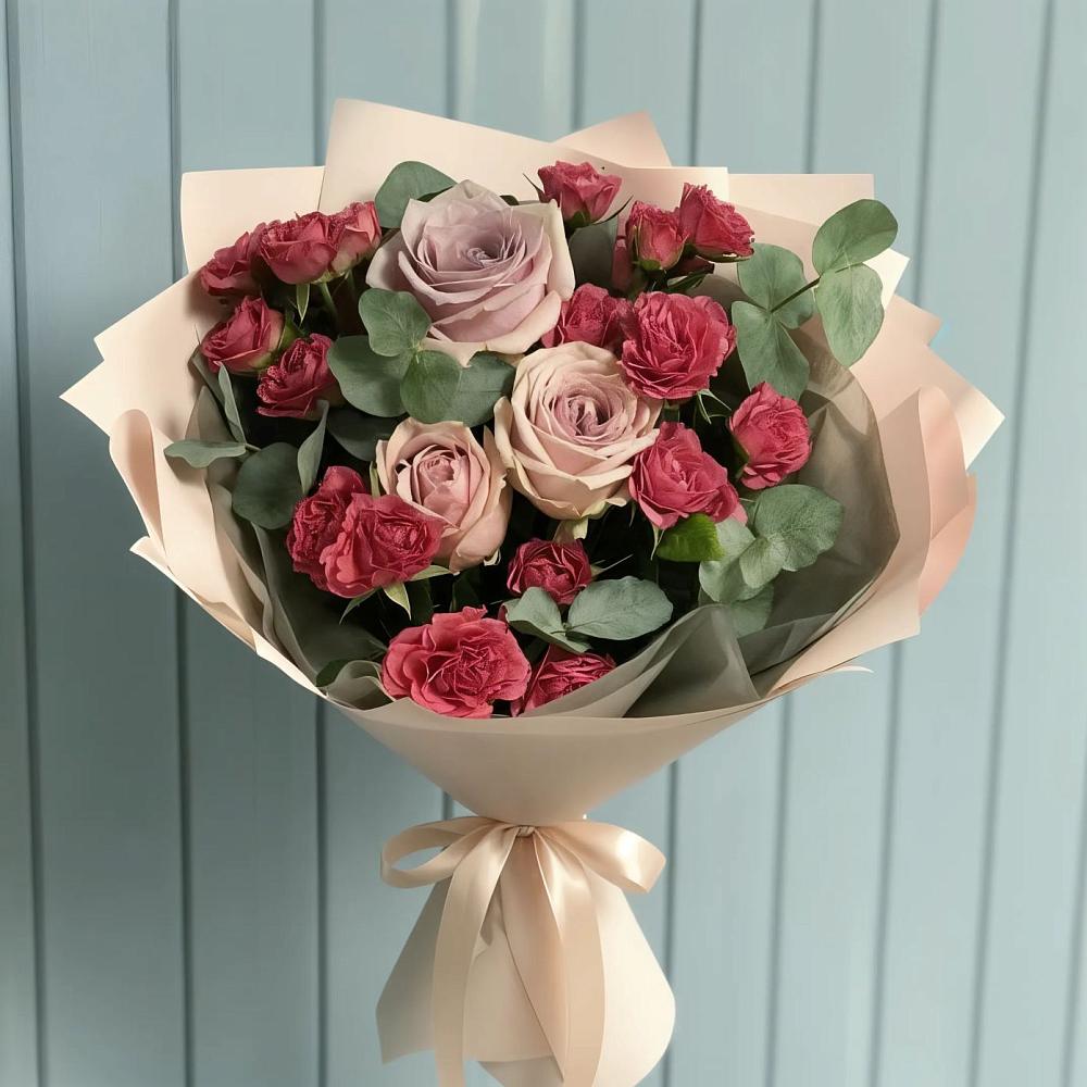 Букет цветов из: Гвоздики и Розы в Томузловском