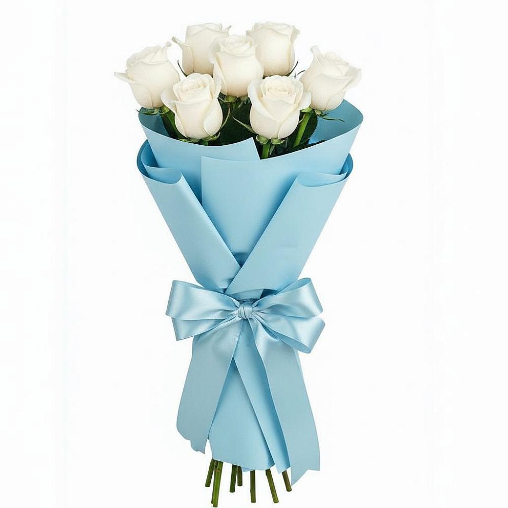 Букет 7 белых роз Проуд в Томузловском