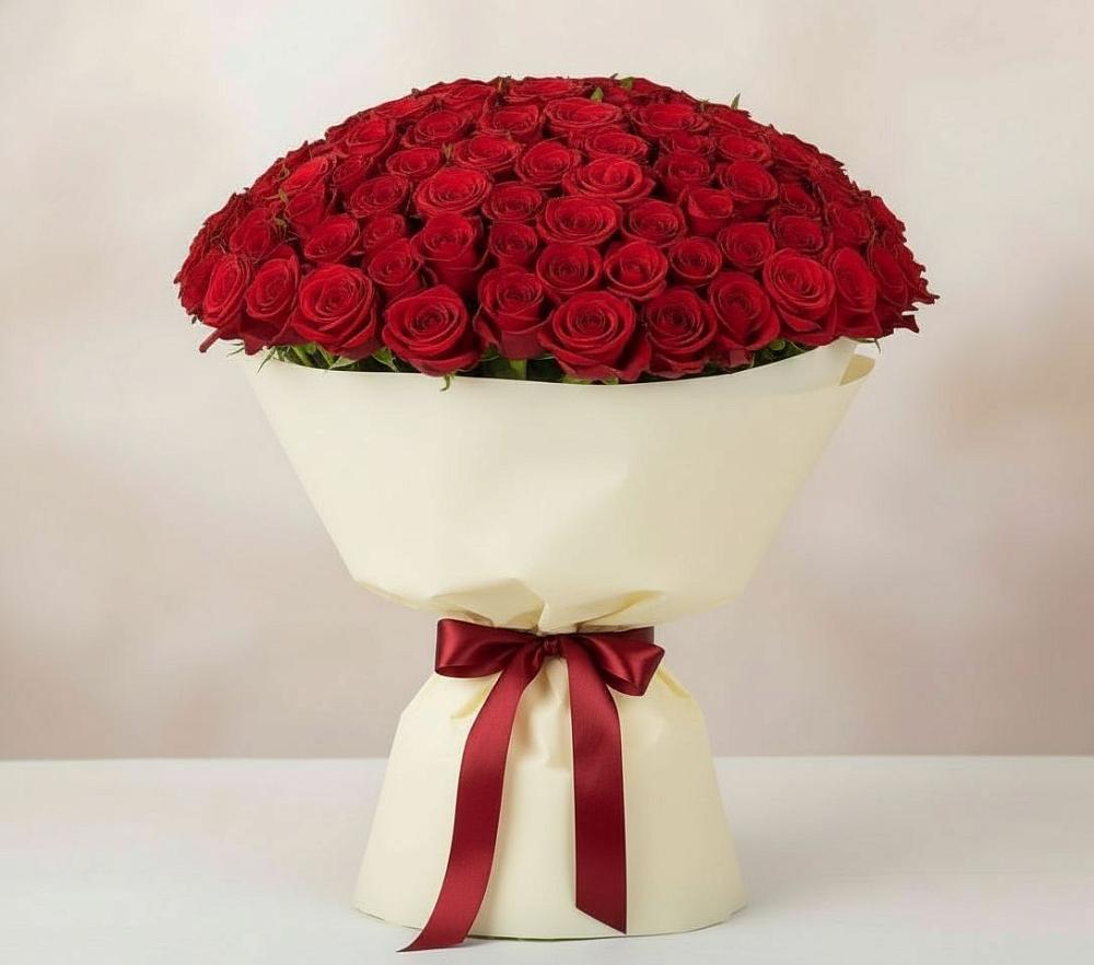 Букет 101 Красная роза Милано в Томузловском