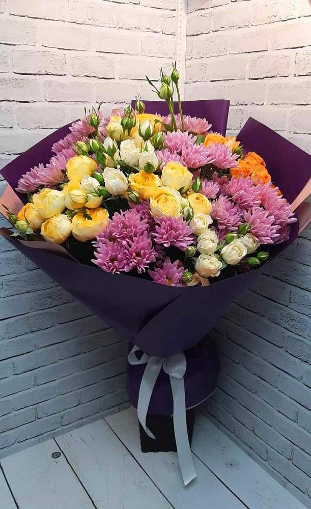 Букет цветов из: Хризантемы и Розы в Томузловском