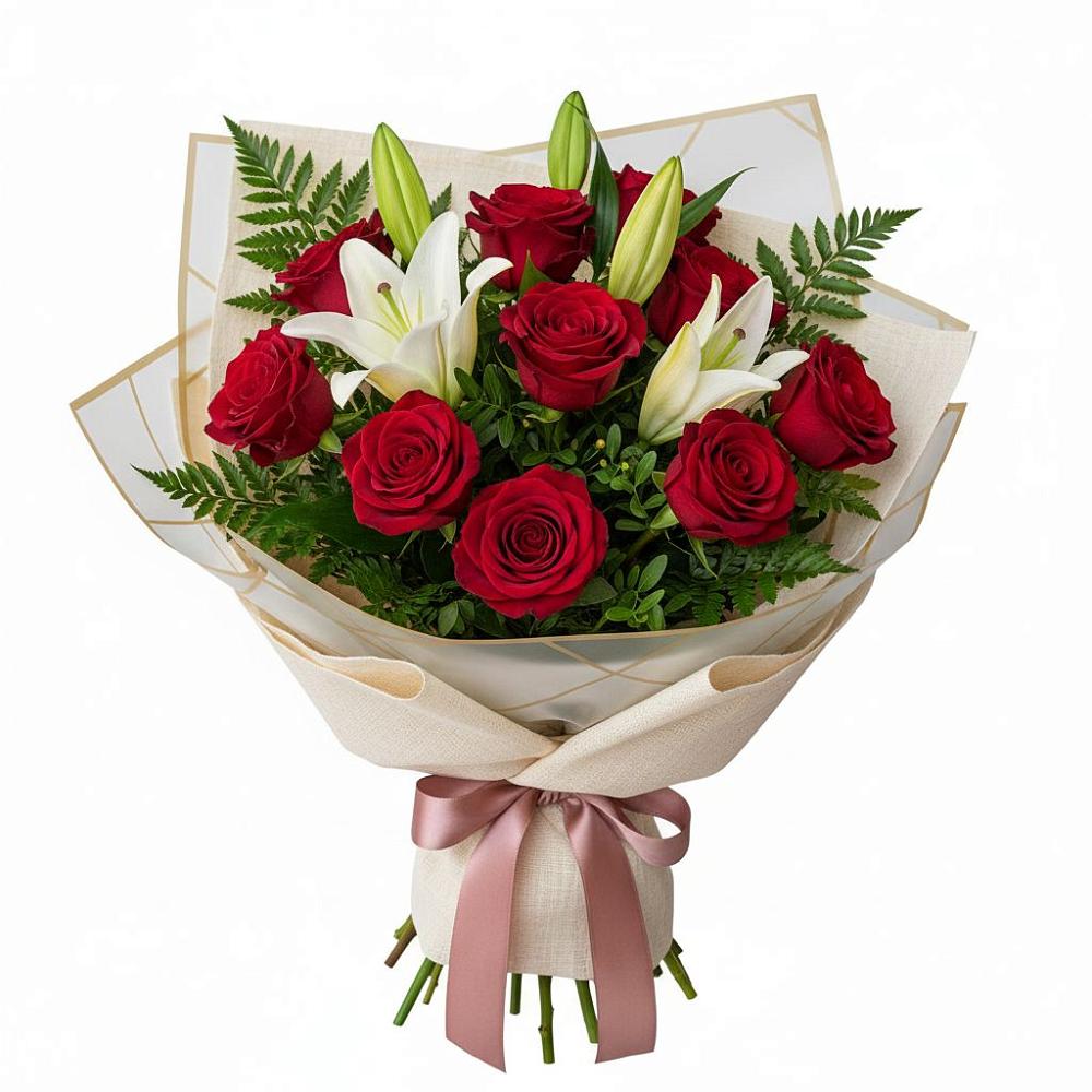 Букет цветов из: Лилии и Розы в Томузловском