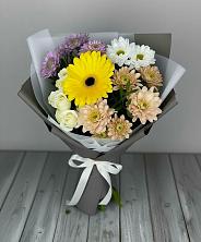 Букет цветов из:  Розы, Герберы и Хризантемы в Томузловском