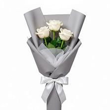 Букет 3 белые розы в Томузловском