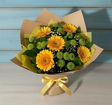 Букет цветов из:  Герберы и Хризантемы в Томузловском