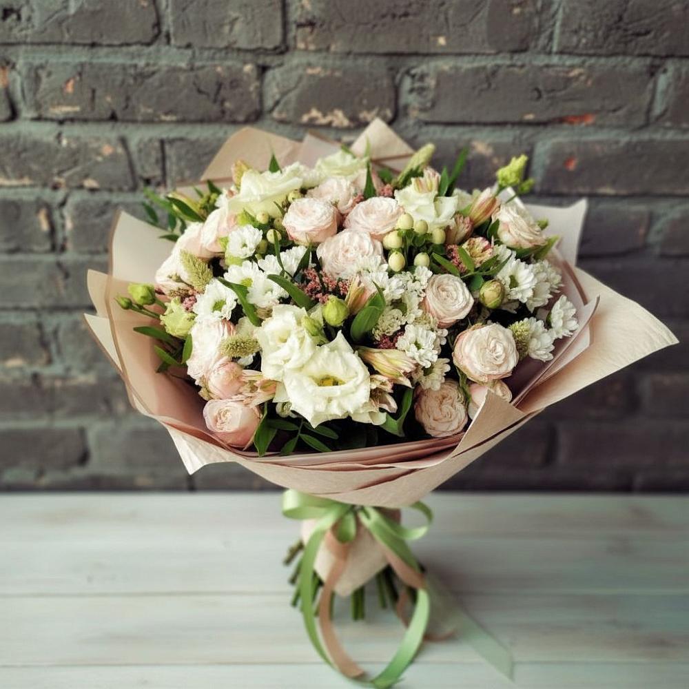 Букет цветов из: Альстромерии, Розы и Хризантемы в Томузловском