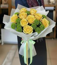 Букет цветов из:  Хризантемы и Розы в Томузловском