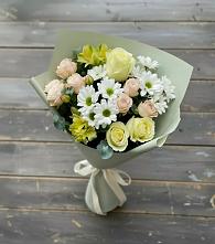 Букет цветов из:  Альстромерии, Розы и Хризантемы в Томузловском