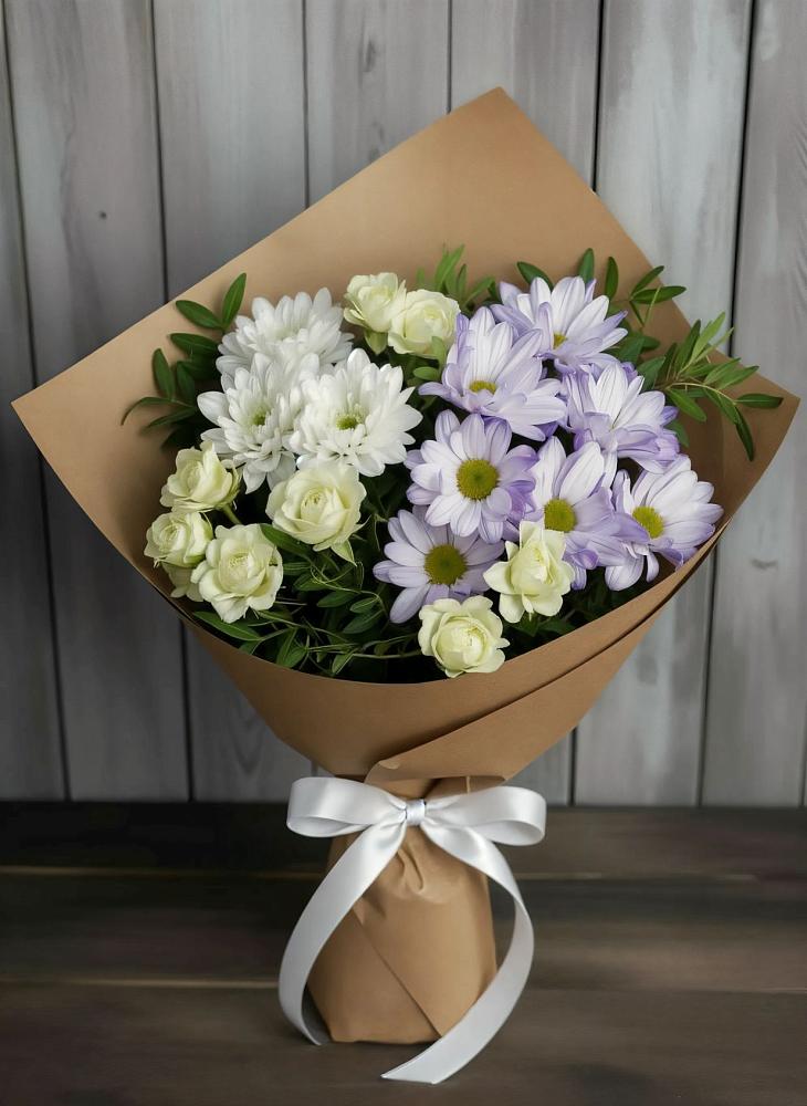 Букет цветов из: Хризантемы и Розы в Томузловском